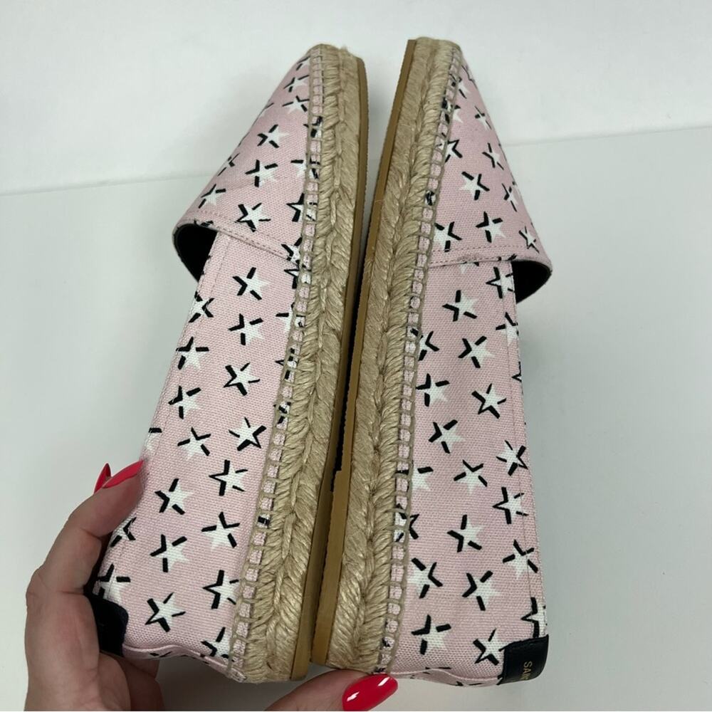 NWT Saint Laurent Espadrilles Solaris Canvas Star Print Pink Black EU 39.5 $750 - Picture 8 of 12